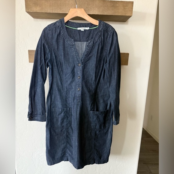 Boden|Denim chambray button down shirt dress with front pockets,long sleeve••• - Picture 2 of 13